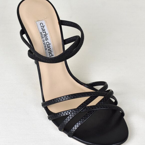 Charles David Shoes - CHARLES DAVID Shoes Black Strap Leather 2.5 Inch High Heels